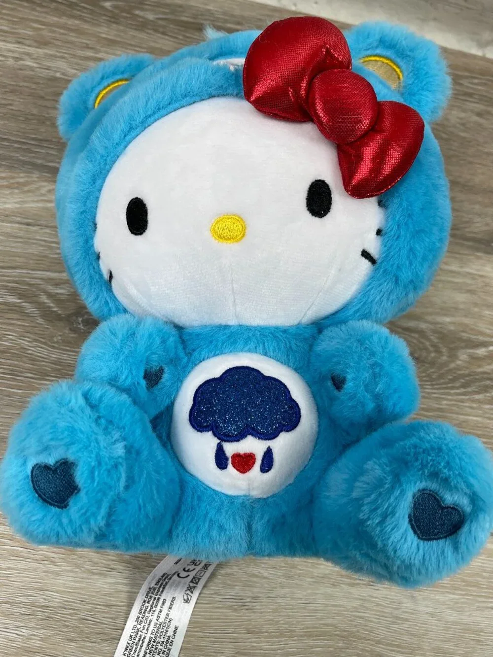 RARE BLUE HELLO KITTY AS GRUMPY CARE BEAR PLUSH